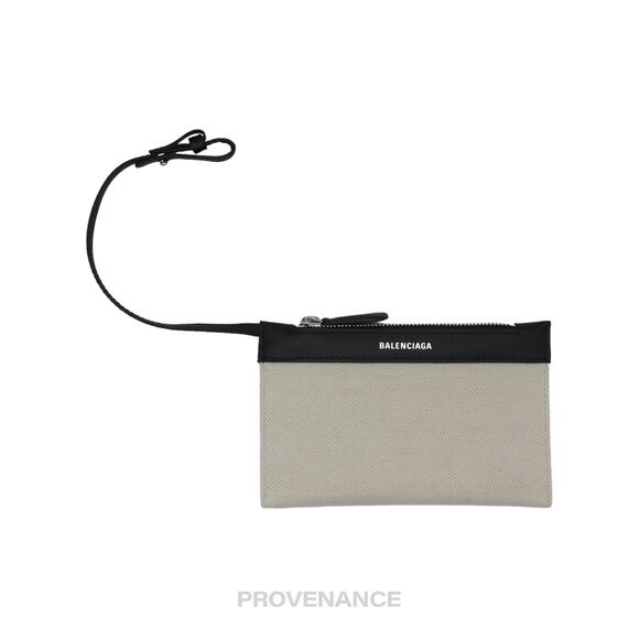 🔴 Balenciaga Canvas Pochette Wallet - Black/White - Picture 1 of 6